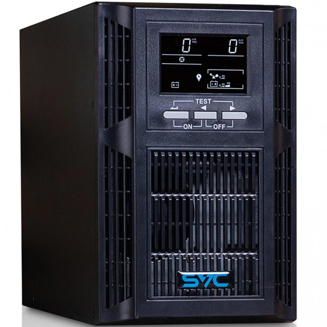 Источник бесперебойного питания SVC PT-1K-LCD Двойное преобразование (On-Line), Напольный (Tower), 1000 ВА, 800 Вт