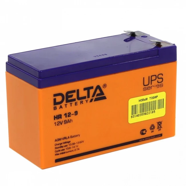 Сменные аккумуляторы АКБ для ИБП Delta Battery HR 12-9 (12 В)