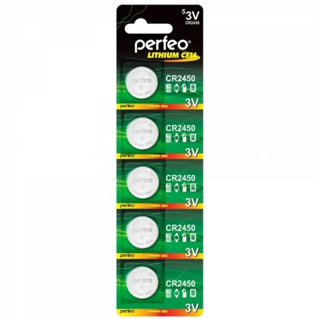 Батарейка PERFEO Lithium Cell CR2450 BL-5 CR2450 PF CR2450/5BL