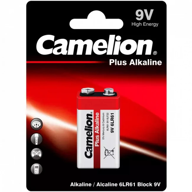 Батарейка CAMELION Plus Alkaline 6LR61-BP1 9V 550mAh 1655