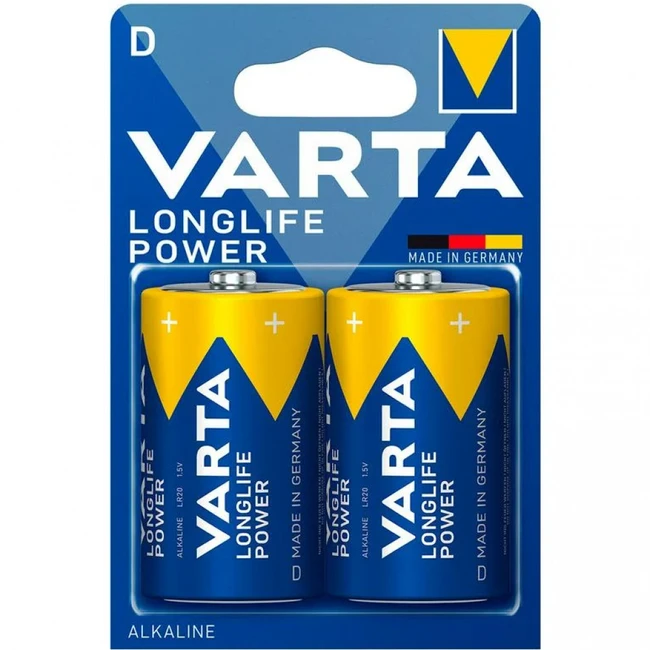 Батарейка VARTA LONGLIFE POWER (HIGH ENERGY) LR20 D BL2 Alkaline 1.5V 04920121412