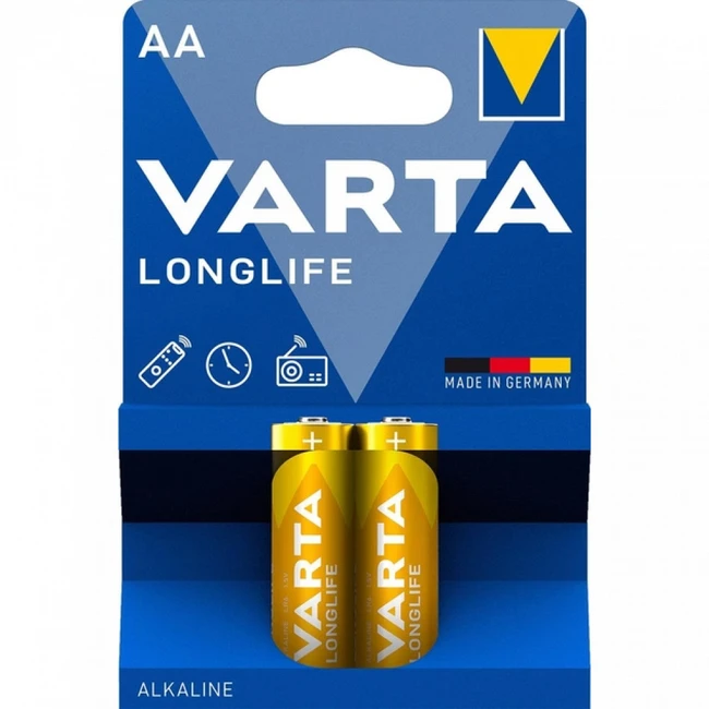 Батарейка VARTA LONGLIFE LR6 AA BL2 Alkaline 1.5V 04106101412