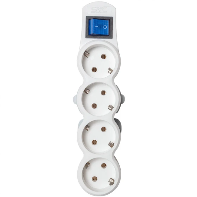 Распределитель питания SVC 4 розетки 5м белый ZP4S-50M