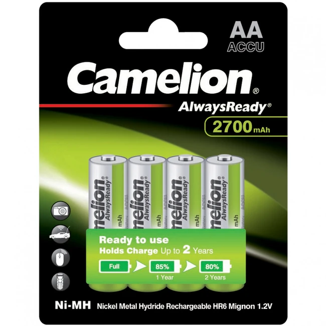 Батарейка CAMELION AlwaysReady Ni-MH Rechargeable 4 шт. в блистере NH-AA2700ARBP4
