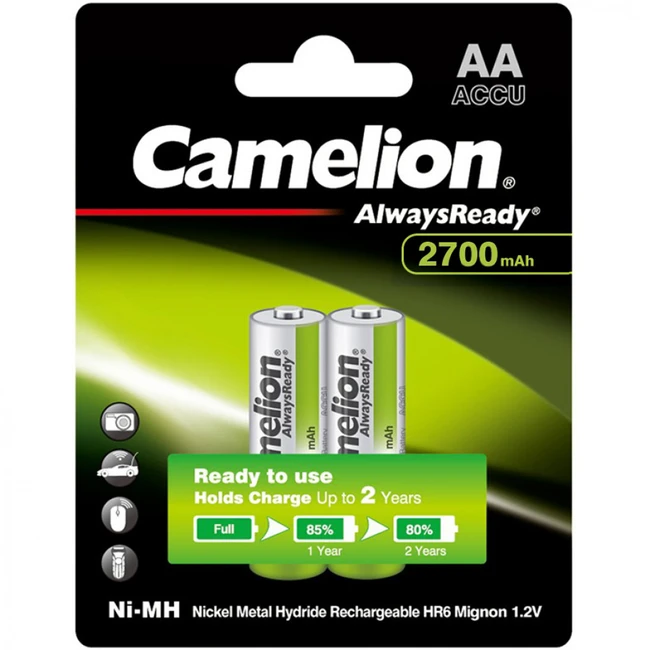 Батарейка CAMELION AlwaysReady Ni-MH Rechargeable 2 шт. в блистере NH-AA2700ARBP2