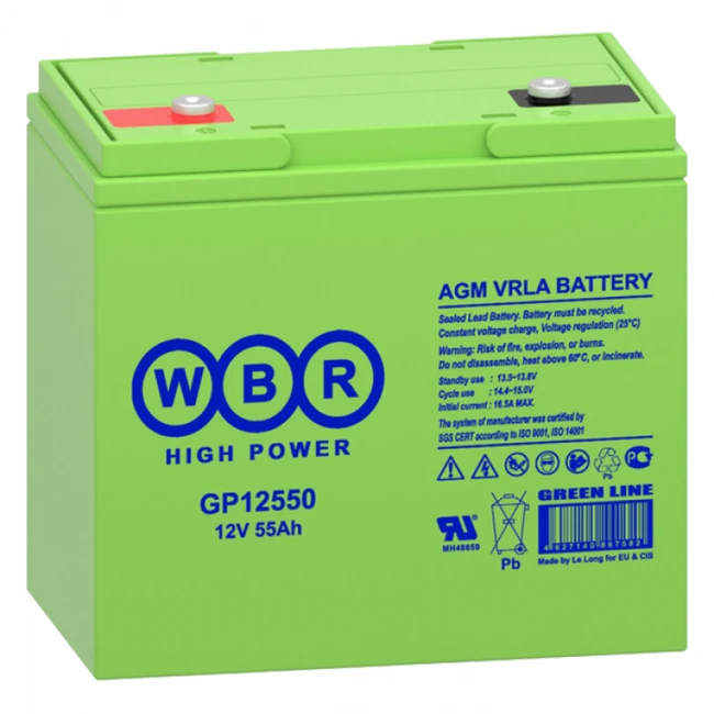 Сменные аккумуляторы АКБ для ИБП WBR GP12550 GP12550 WBR (12 В)