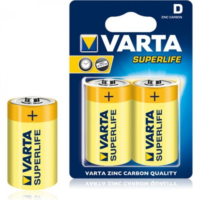 Батарейка VARTA SUPERLIFE R20 D Shrink 2 Heavy Duty 1.5V 02020101302
