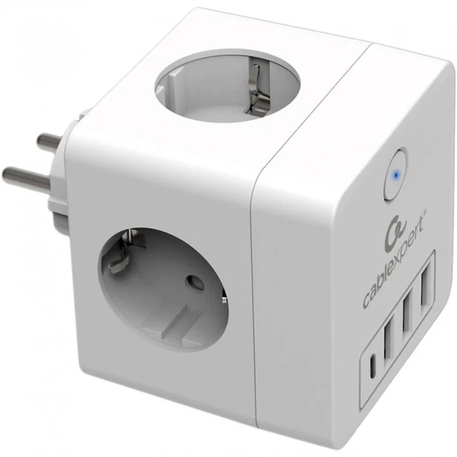 Сетевой фильтр Cablexpert CUBE-4-CU3-W