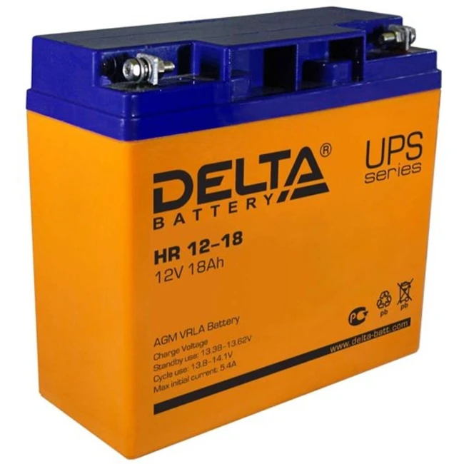 Сменные аккумуляторы АКБ для ИБП Delta Battery HR 12-18 (12 В)