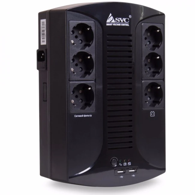 Источник бесперебойного питания SVC U-650-L Линейно-интерактивные, Напольный (Tower), 650 ВА, 390 Вт