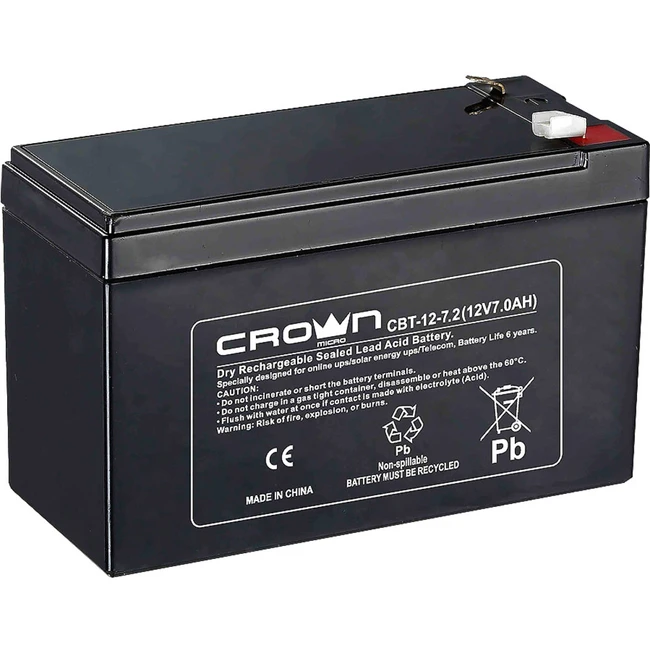 Сменные аккумуляторы АКБ для ИБП CROWN CBT-12-7.2 (12 В)