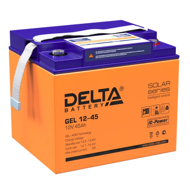 Сменные аккумуляторы АКБ для ИБП Delta Battery GEL 12-45 (12 В)
