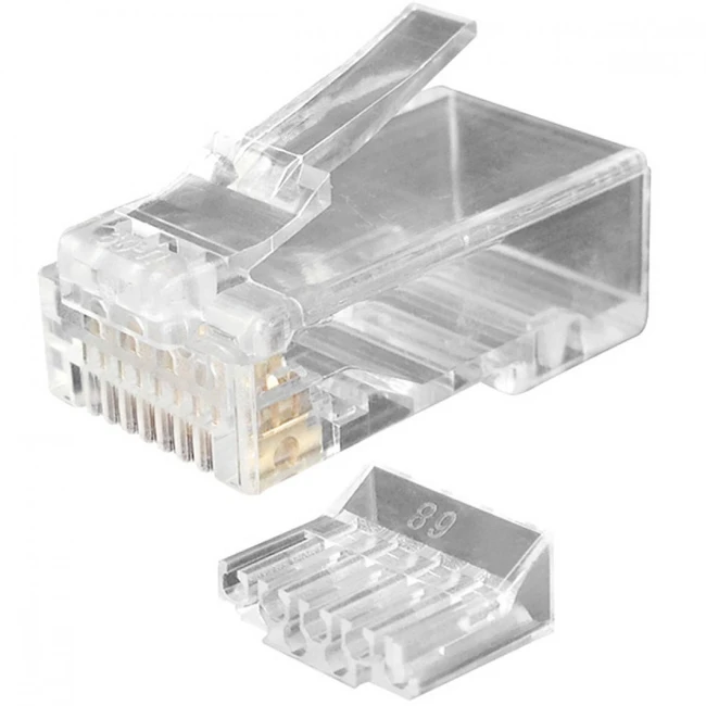 Коннектор Hyperline Разъем RJ-45(8P8C) под витую пару кат. 6 PLUG-8P8C-UV-C6-100