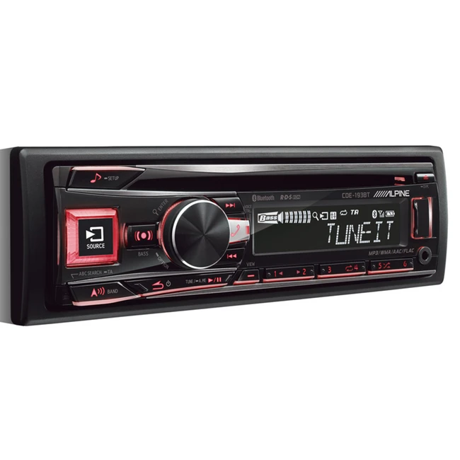 ALPINE Автомагнитола CD CDE-193BT 1DIN 4x50Вт