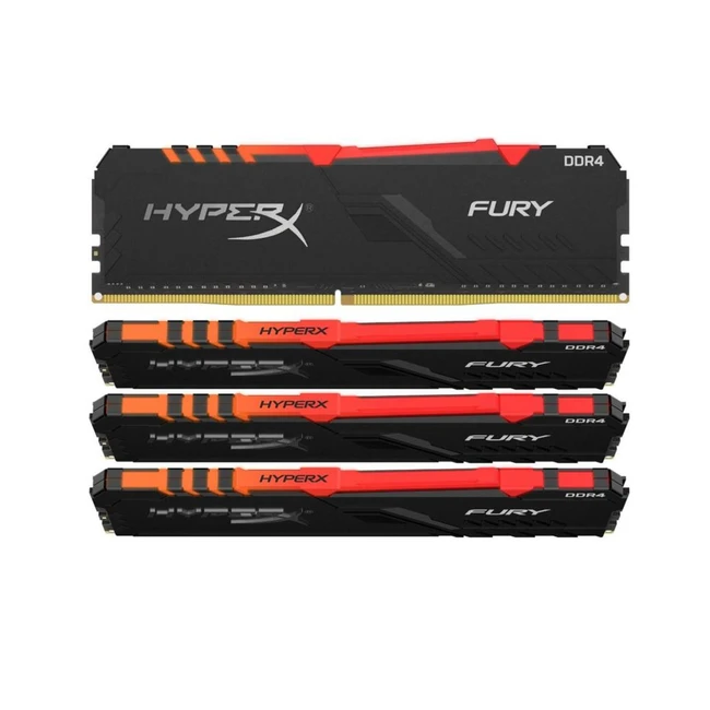 ОЗУ Kingston HyperX FURY RGB CL15 HX426C16FB3AK4/64 (DIMM, DDR4, 64 Гб (4 х 16 Гб), 2666 МГц)