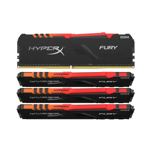 ОЗУ Kingston HyperX FURY RGB CL16 HX434C16FB3AK4/32 DIMM, DDR4, 32 Гб (4 х 8 Гб), 3466 МГц