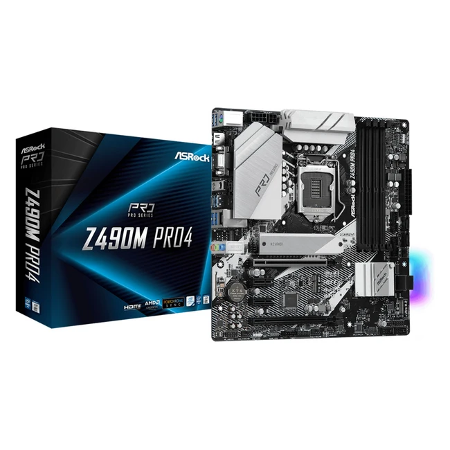 Материнская плата ASRock Z490M Pro4 Z490M PRO4 (Micro-ATX, LGA 1200)