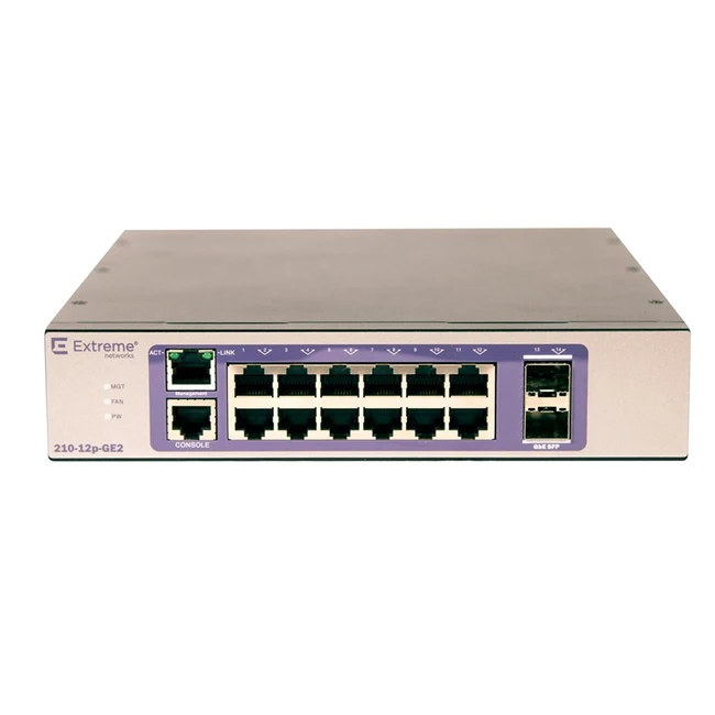 Коммутатор Extreme 210-12p-GE2 16567 1000 Base-TX (1000 мбит/с), 2 SFP порта