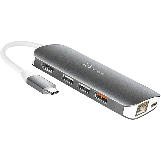 Аксессуар для ПК и Ноутбука j5create Мульти-переходник USB-C с HDMI / VGA / Ethernet / USB Type-A 3.1 / PD 3.0 JCD384