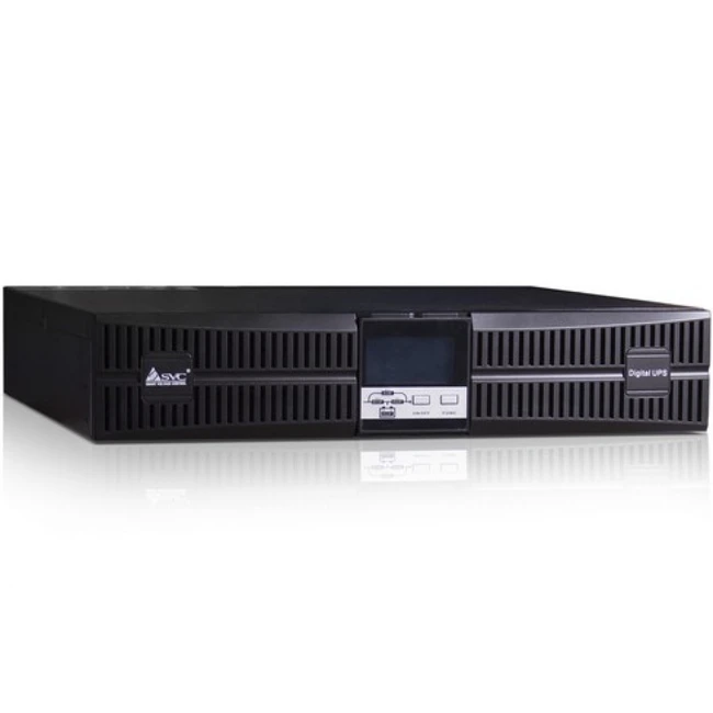 Источник бесперебойного питания SVC RT-1KL-LCD/A6 (Двойное преобразование (On-Line), C возможностью установки в стойку, 1000 ВА, 900)