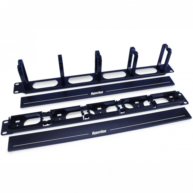 Аксессуар для серверного шкафа Hyperline Кабельный организатор с пластиковыми кольцами с крышкой 19" 1U CM-1U-5R-PL-COV