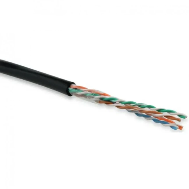 Кабель витая пара Hyperline UUTP4-C5E-S24-OUT-PE-BK-100