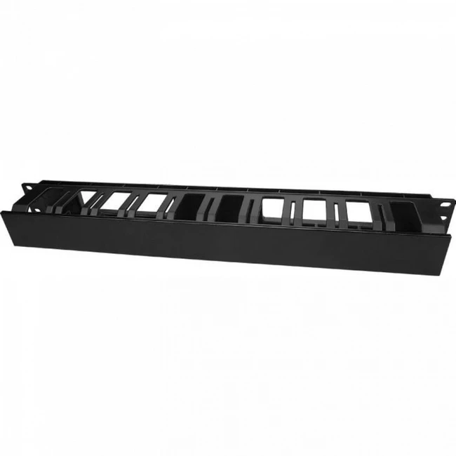 Аксессуар для серверного шкафа Hyperline Кабельный организатор пластиковый с крышкой глубина 66 мм широкие вводы 19" 1U CM-1U-D66-PL-COV
