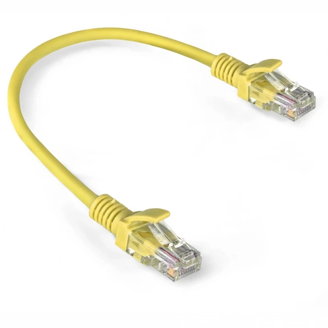 Патч-корд ExeGate UTP-RJ45-RJ45-5e-0,3M-LSZH-YL EX286374RUS