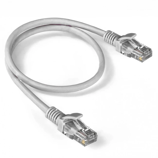 Патч-корд ExeGate UTP-RJ45-RJ45-5e-0,5M-LSZH-GY EX286379RUS