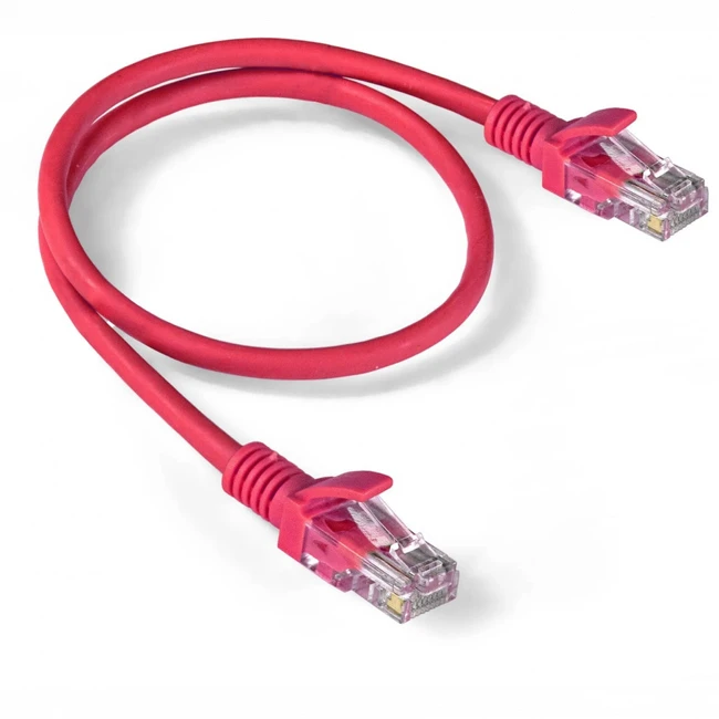Патч-корд ExeGate UTP-RJ45-RJ45-5e-0,5M-LSZH-RD EX286378RUS