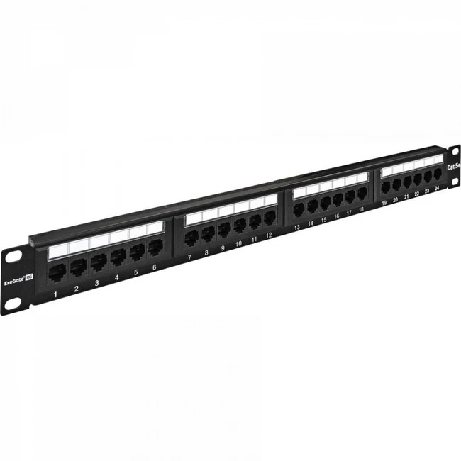 Патч-панель ExeGate EX256752RUS (24 порта, UTP, Cat. 5e)