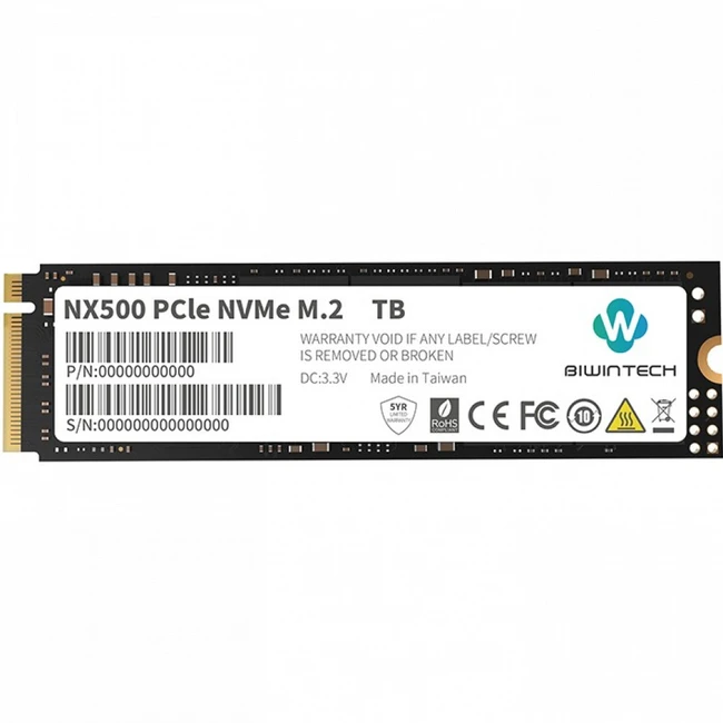 Жесткий диск BiwinTech NX500 Series 82P1B0#G SSD (твердотельные), 1 ТБ, M.2