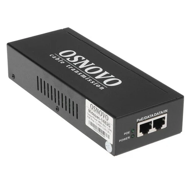 PoE инжектор OSNOVO Midspan-1/652G MIDSPAN-1/652G (1 порт, 65 Вт)
