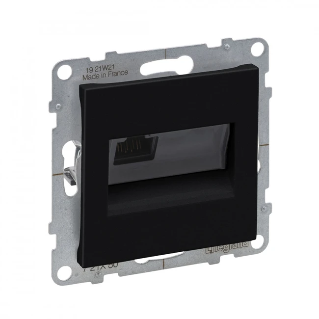 Сетевая розетка Legrand Информационная розетка одинарная Suno, 721450, RJ45 Кат.5e UTP Антрацит