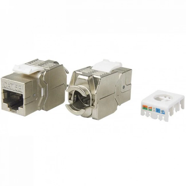 Модуль Hyperline Модуль информ. Keystone RJ45 кат.5E FTP стальной KJ8-8P8C-C5E-180-TLS-SH-F-WH