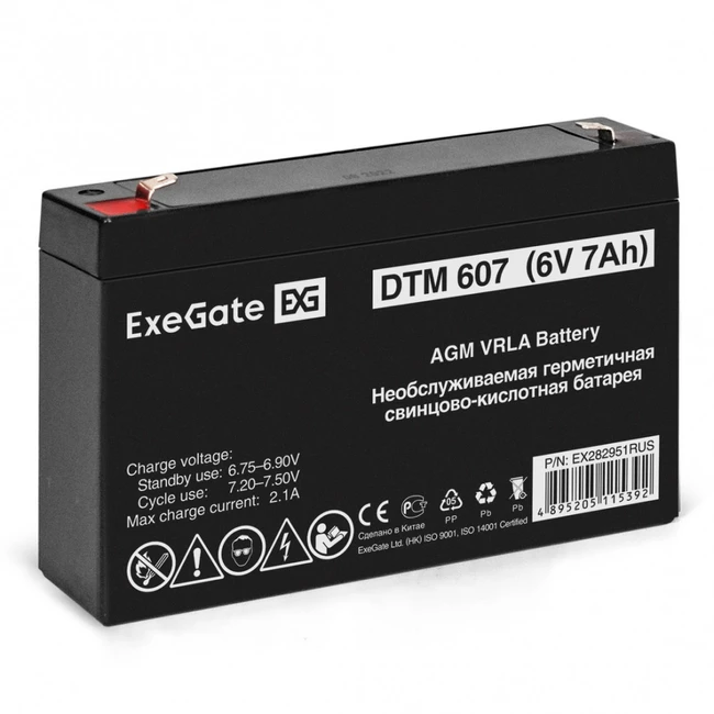 Сменные аккумуляторы АКБ для ИБП ExeGate DTM 607 EX282951RUS 6 В