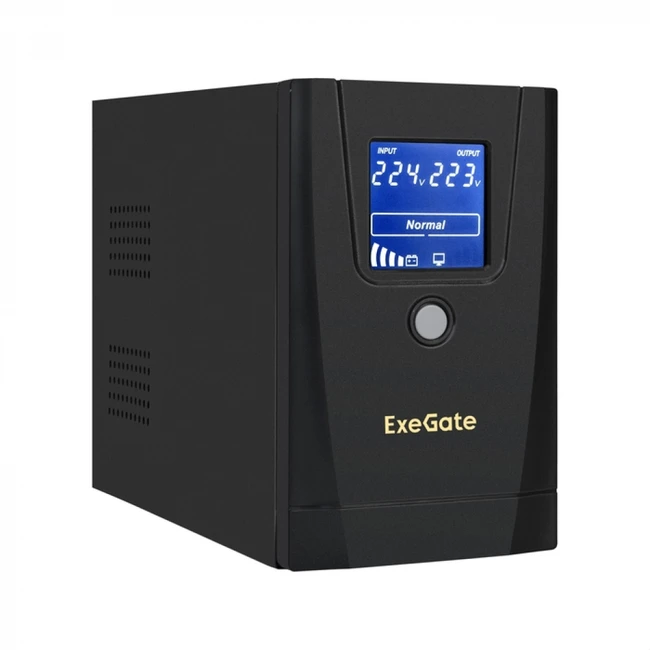 Источник бесперебойного питания ExeGate Power Smart ULB-650.LCD.AVR.1SH.2C13 EX292769RUS (Линейно-интерактивные, Напольный (Tower), 650 ВА, 360 Вт)