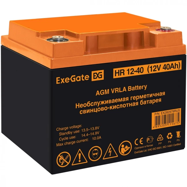 Сменные аккумуляторы АКБ для ИБП ExeGate HR 12-40 EX282979RUS (12 В)