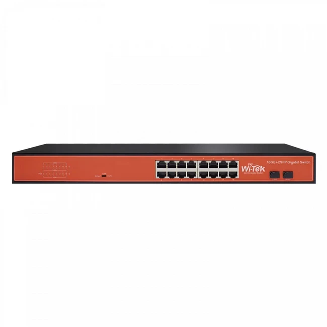Коммутатор Wi-Tek WI-SG116F 1000 Base-T (1000 мбит/с), 2 SFP порта