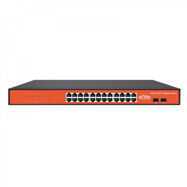 Коммутатор Wi-Tek WI-SG124F 1000 Base-T (1000 мбит/с), 2 SFP порта
