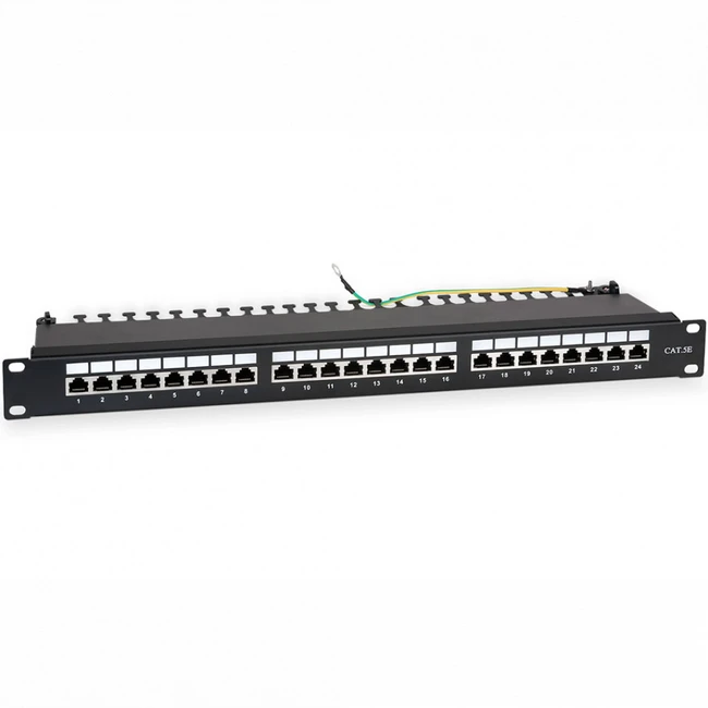 Патч-панель Hyperline WR-PL-24-C5E-SH-D 24 порта, FTP, Cat. 5e