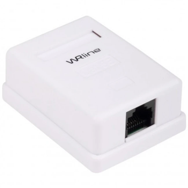 Сетевая розетка Hyperline Розетка компьютерная RJ-45 категория 5e неэкранированная одинарная внешняя WR-WS-8P8C-C5E-1