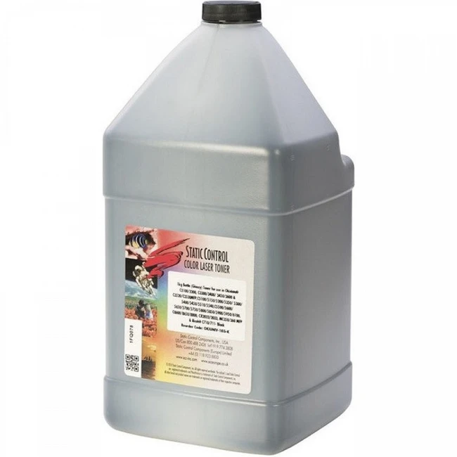 Струйный картридж Static Control Тонер черный флакон 1000гр. для принтера Oki C3300N5500 OKIUNIV3-1KG-K