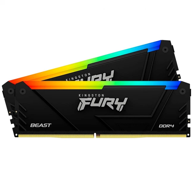 ОЗУ Kingston Fury Beast RGB KF432C16BB12AK2/32WP DIMM, DDR4, 32 Гб (2 х 16 Гб), 3200 МГц