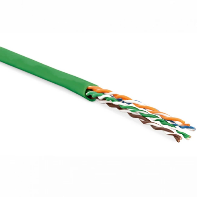 Кабель витая пара Hyperline UUTP4-C5E-P24-IN-LSZH-GN-100