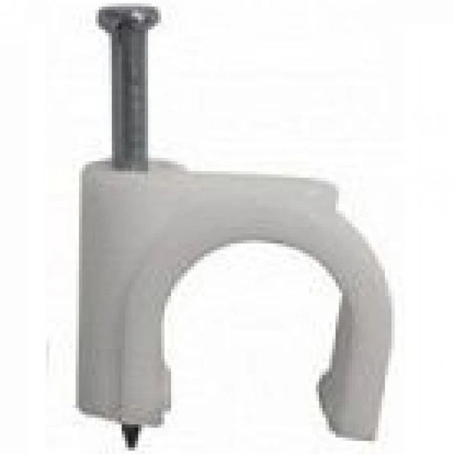 Аксессуар для кабельных сетей Hyperline Скоба пластиковая с гвоздем (клипса) макс. диаметр 6мм (100 шт) GC-1C