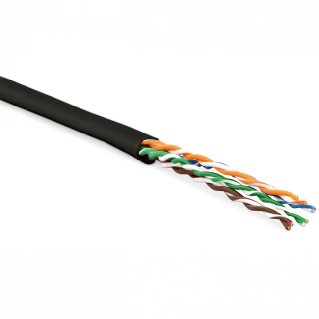 Кабель витая пара Hyperline UUTP4-C5E-P24-IN-LSZH-BK-100