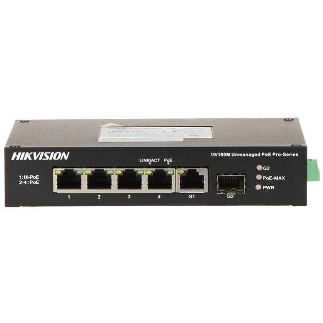Коммутатор Hikvision DS-3T0306HP 100 Base-T (100 мбит/с), 1 SFP порт