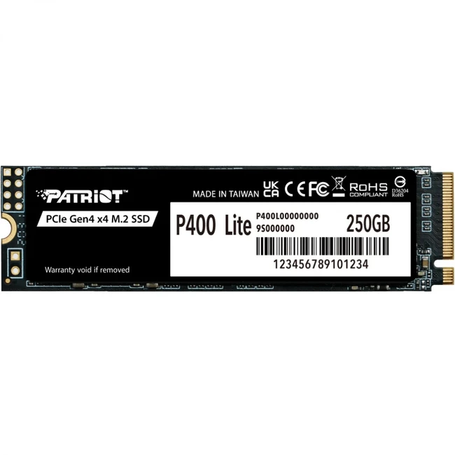 Внутренний жесткий диск Patriot P400 Lite P400LP250GM28H (SSD (твердотельные), 250 ГБ, M.2, PCIe)