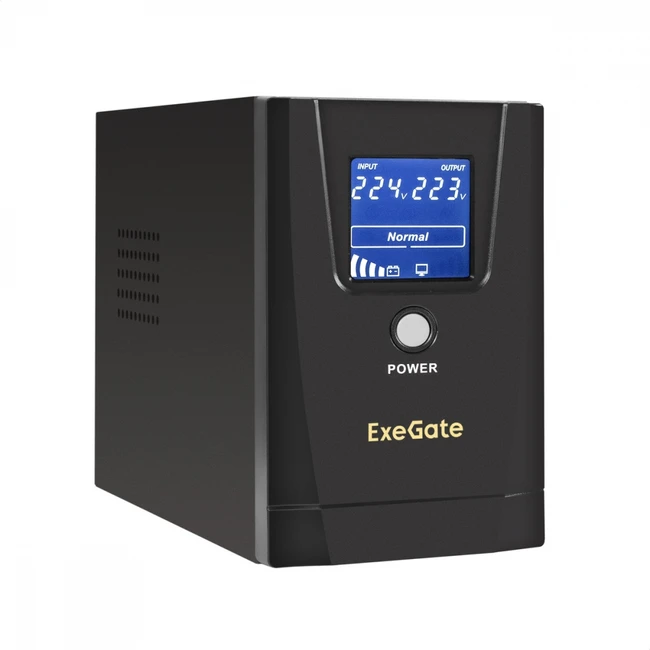 Источник бесперебойного питания ExeGate Power Smart ULB-500.LCD.AVR.2SH EX294613RUS Линейно-интерактивные, Напольный (Tower), 500 ВА, 300 Вт